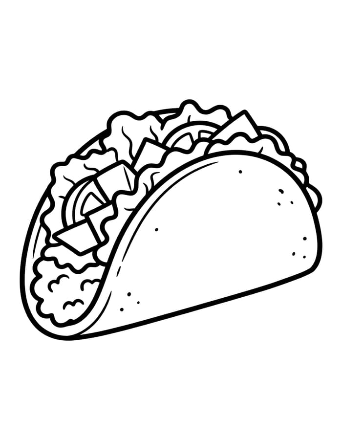 Çizmek Taco ücretsiz yazdırılabilir Boyama Sayfası
