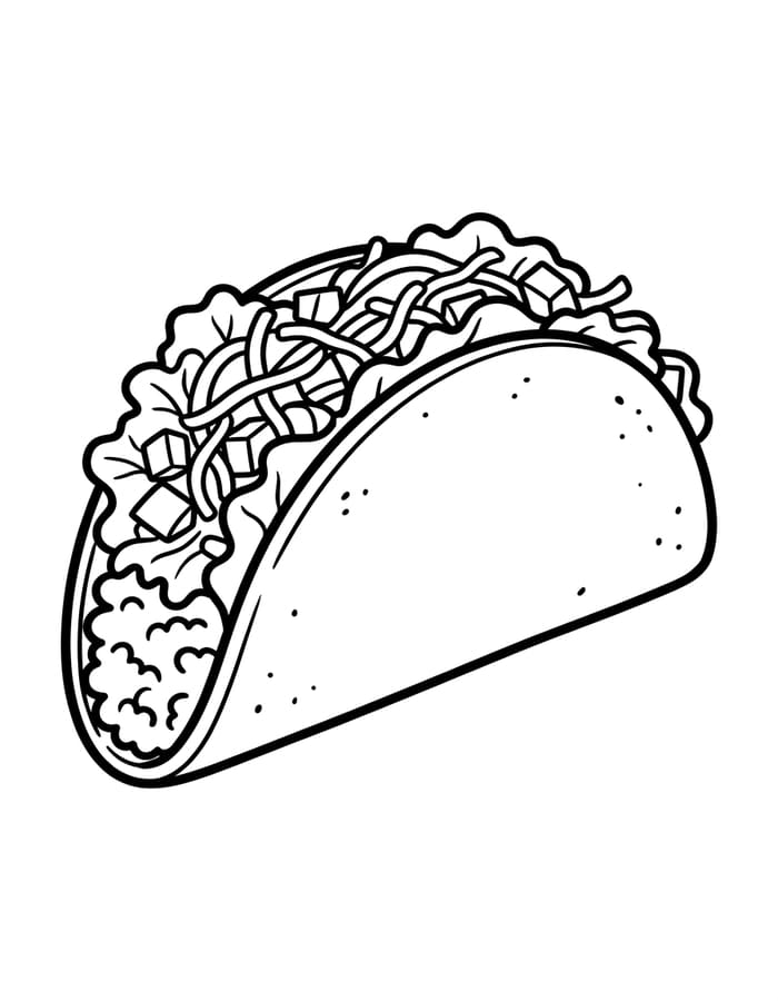 Çizmek Taco yazdırılabilir Boyama Sayfası