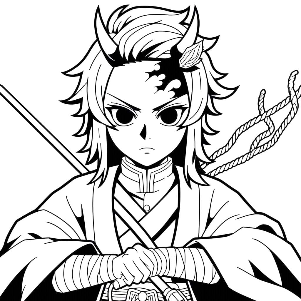 Çizmek Tanjiro 3 Boyama Sayfası