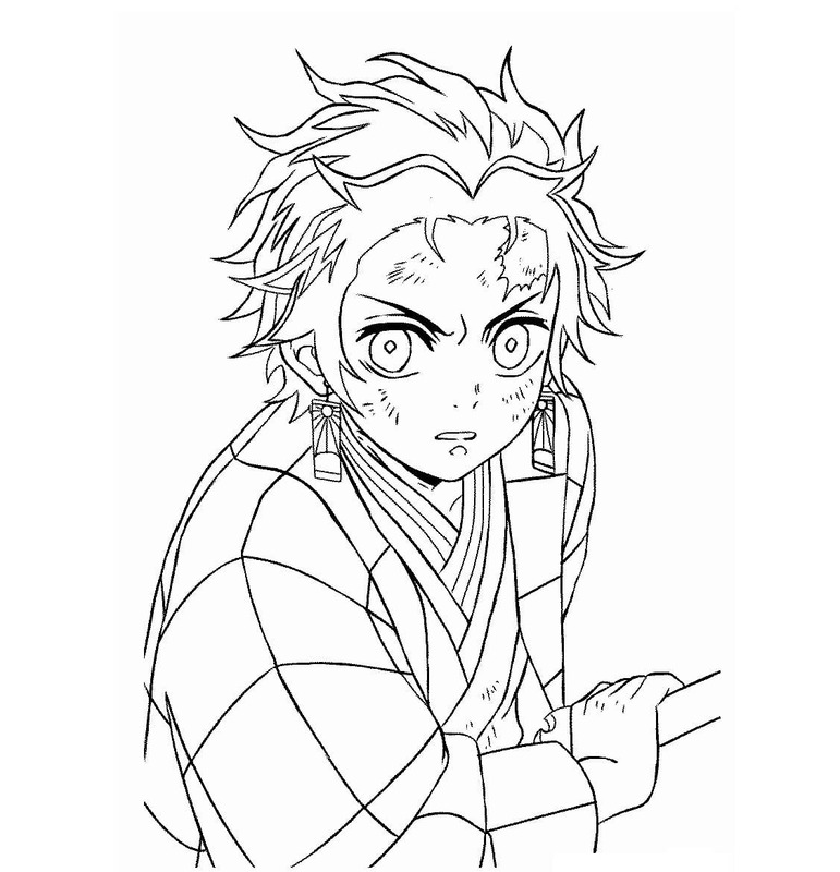 Çizmek Tanjiro Ücretsiz Yazdırılabilir Boyama Sayfası