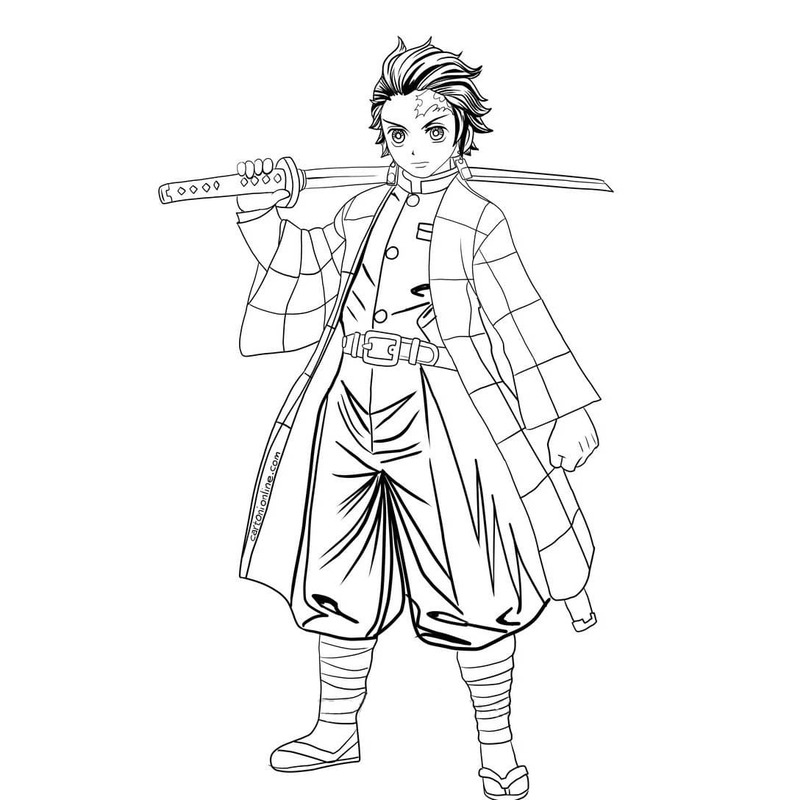 Çizmek Tanjiro eskiz Boyama Sayfası