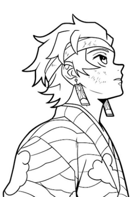 Çizmek Tanjiro temel Boyama Sayfası
