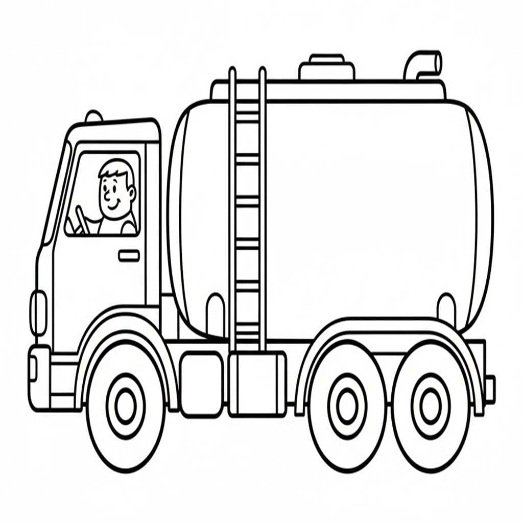 Çizmek Tanker Kamyonu Ücretsiz Yazdırılabilir Boyama Sayfası
