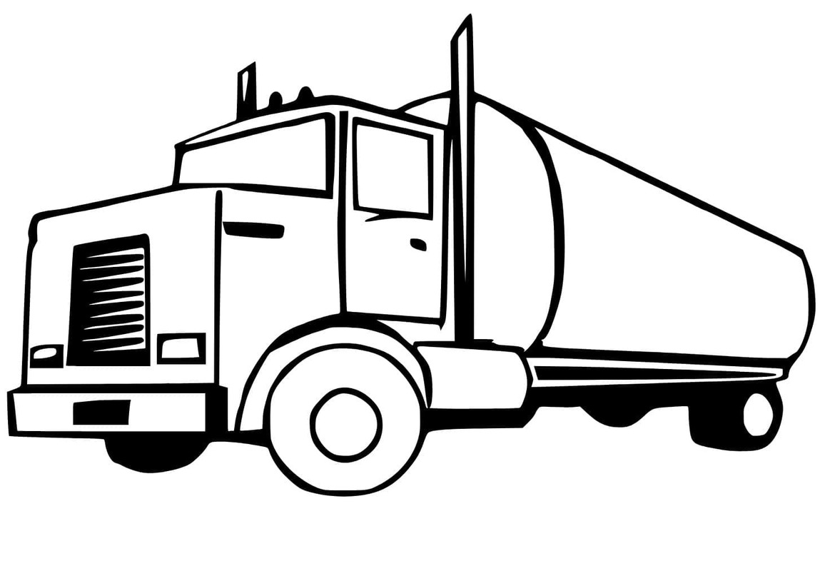 Çizmek Tanker Kamyonu çocuklar için kolay Boyama Sayfası