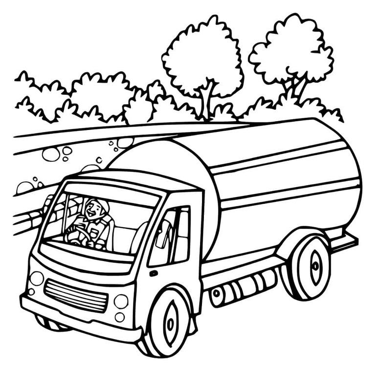 Çizmek Tanker Kamyonu kolay Boyama Sayfası