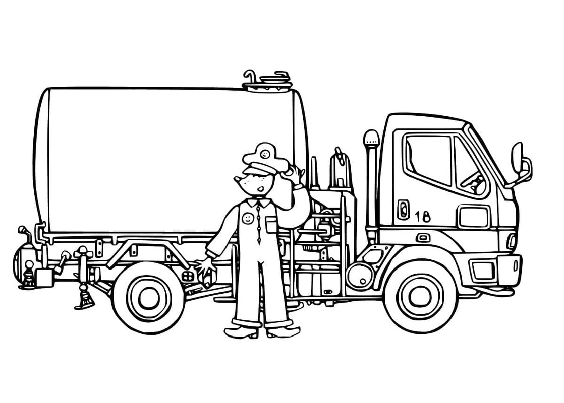 Çizmek Tanker Kamyonu temel Boyama Sayfası