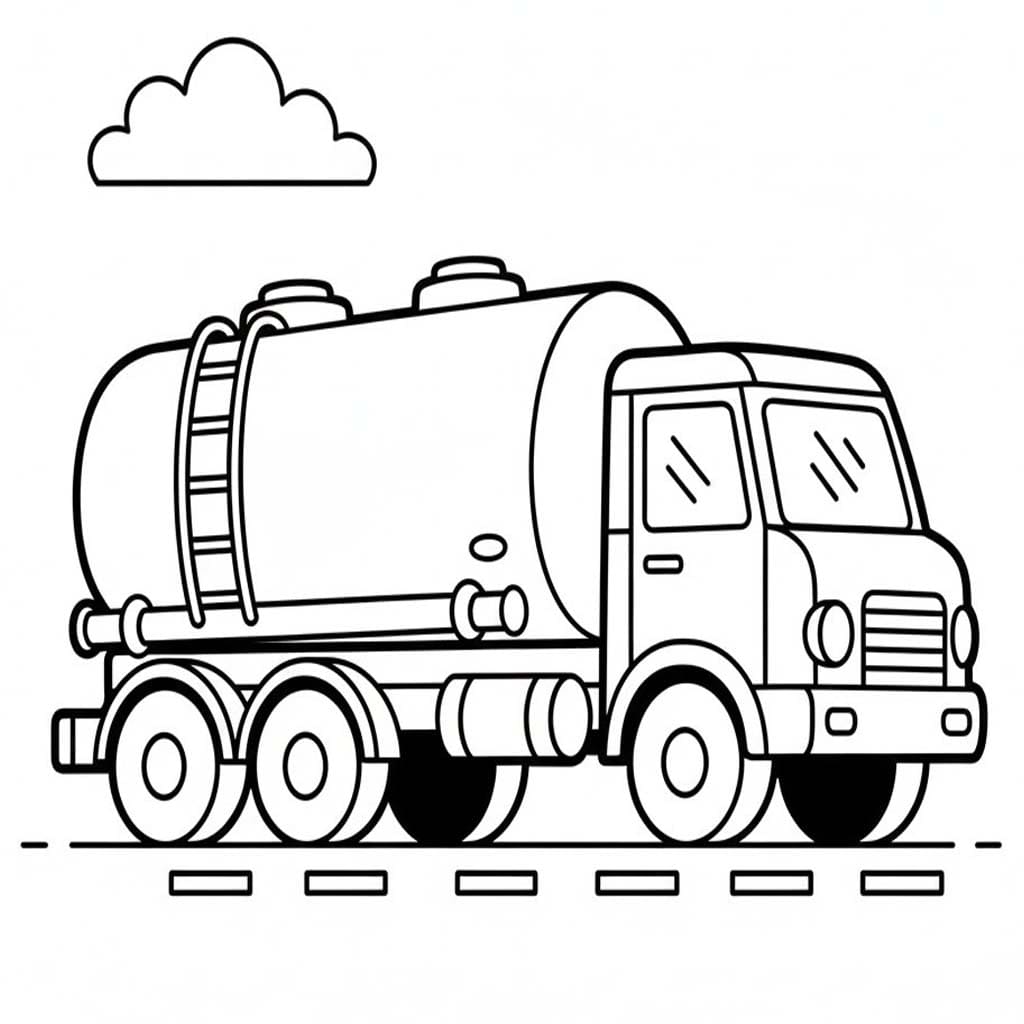 Çizmek Tanker Kamyonu Boyama Sayfası