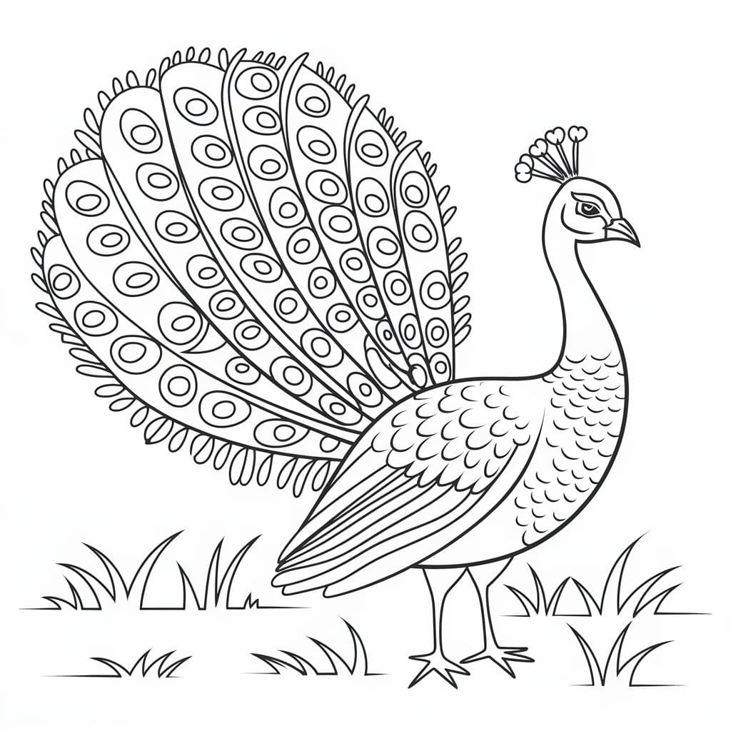 Çizmek Tavus Kuşu 2 Boyama Sayfası