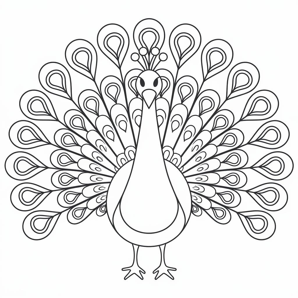 Çizmek Tavus Kuşu 3 Boyama Sayfası