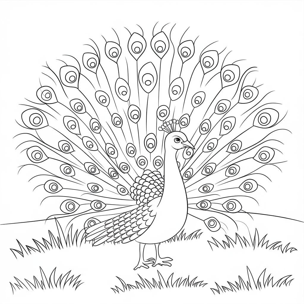 Çizmek Tavus Kuşu Güzel Boyama Sayfası