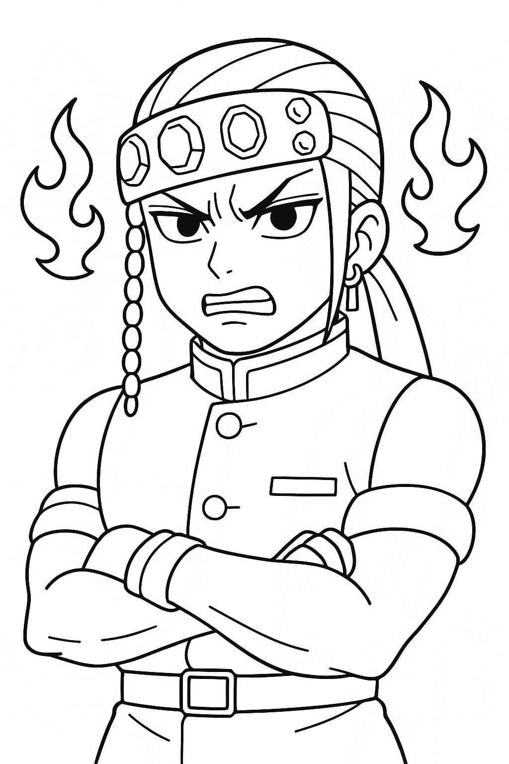 Çizmek Tengen Uzui Kolay Boyama Sayfası