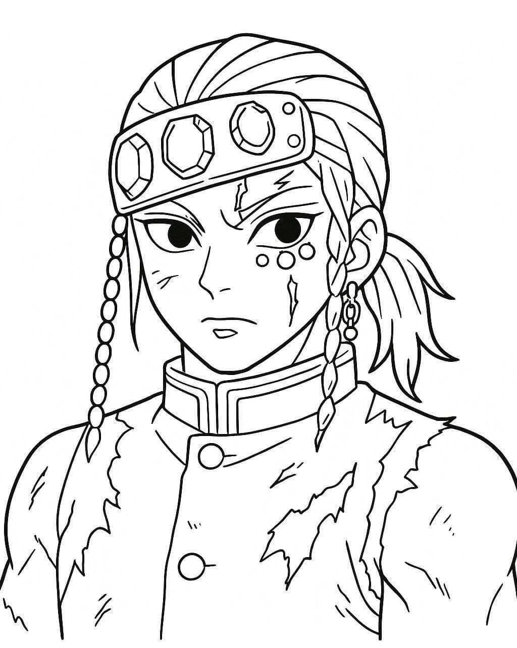 Çizmek Tengen Uzui basit Boyama Sayfası