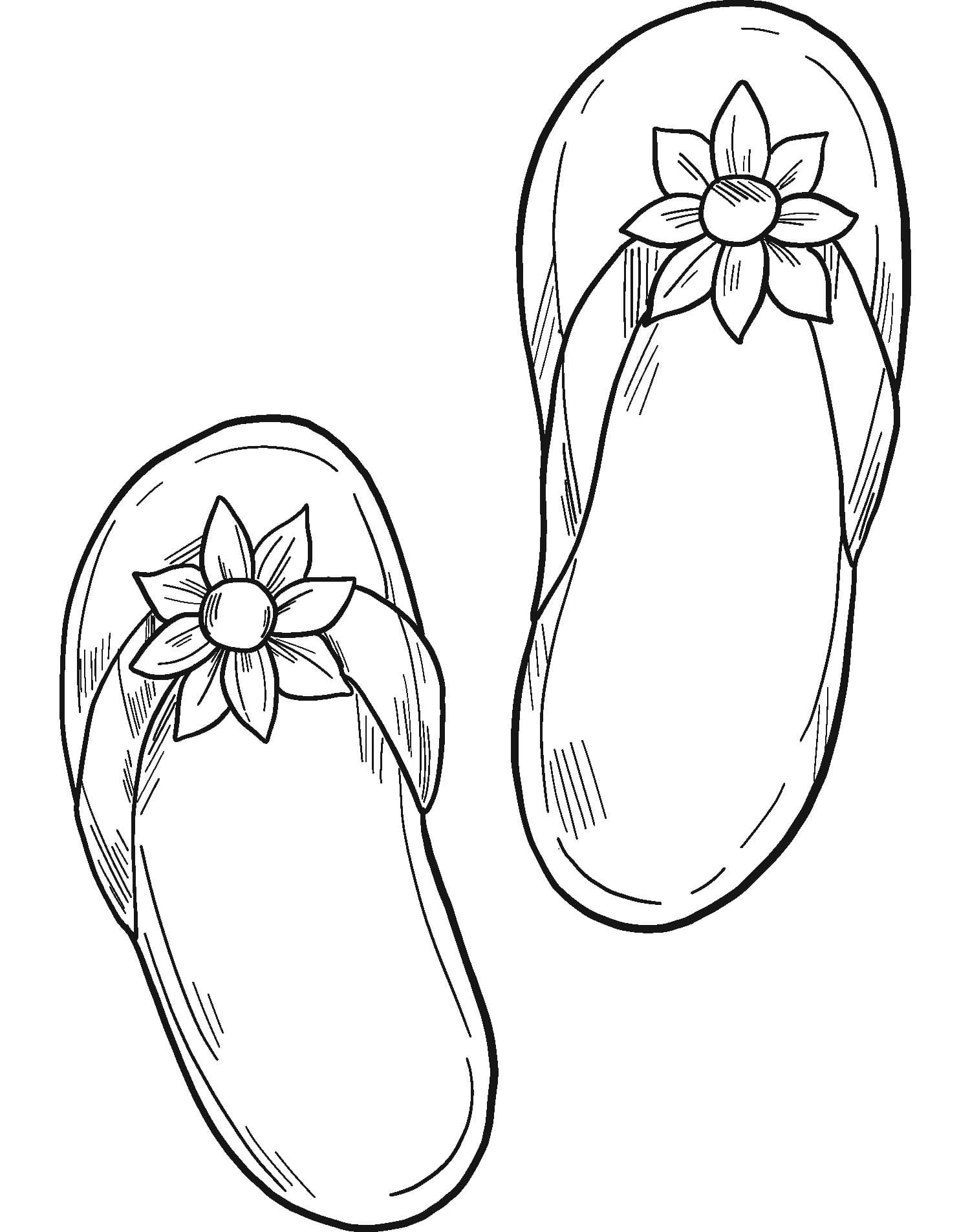 Çizmek Terlik Kolay Boyama Sayfası