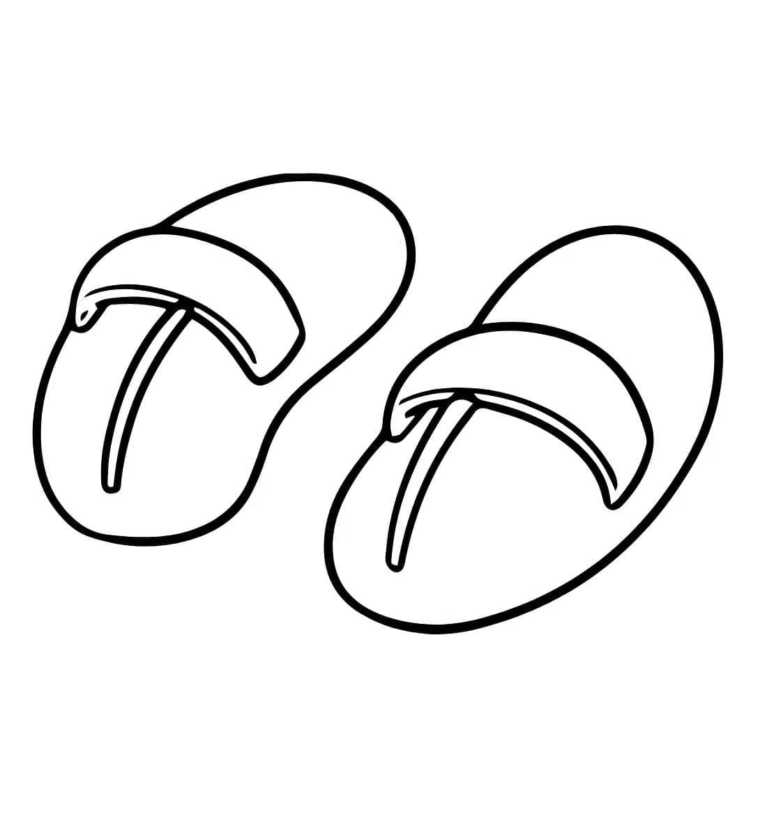 Çizmek Terlik çocuklar için basit Boyama Sayfası