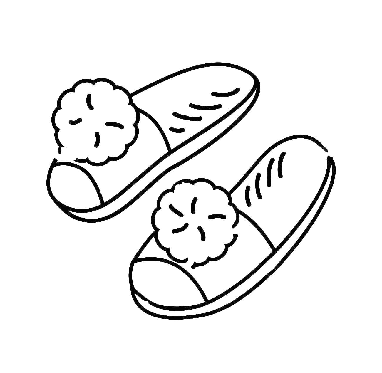 Çizmek Terlik çocuklar için ücretsiz Boyama Sayfası