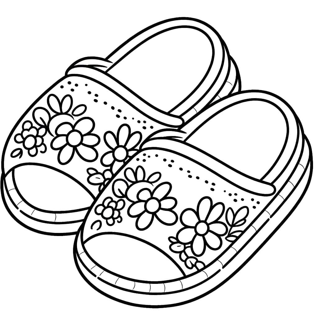 Çizmek Terlik çocuklar için Boyama Sayfası