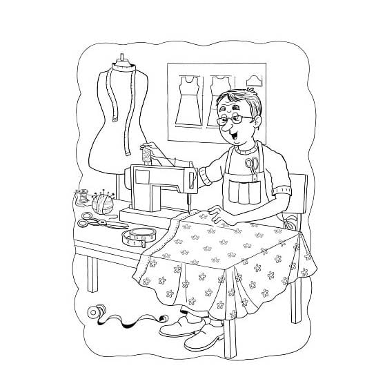 Çizmek Terzi Basit Boyama Sayfası