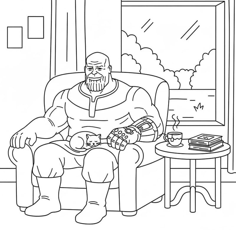 Çizmek Thanos Kolay Boyama Sayfası