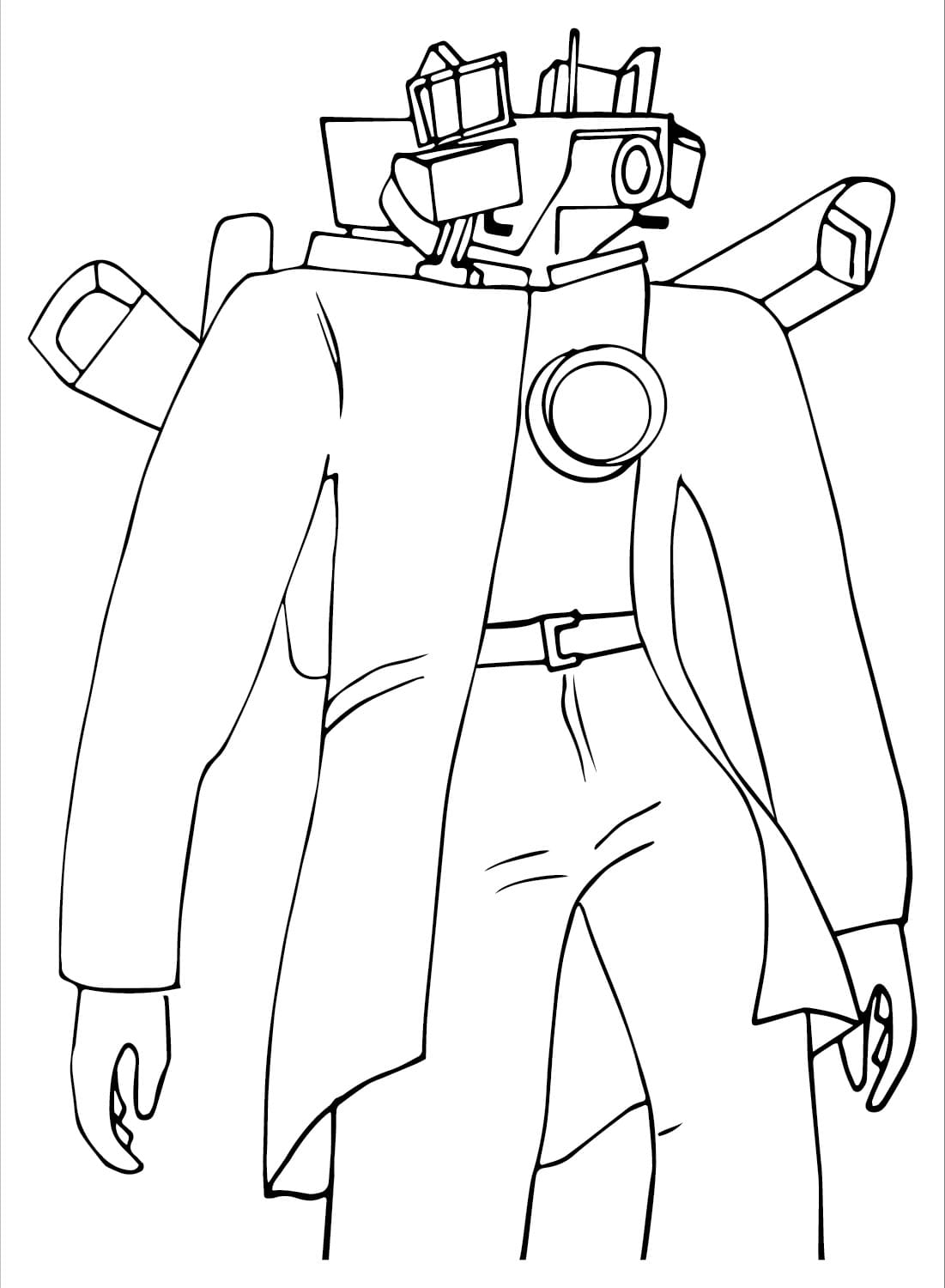 Çizmek Titan Cameraman Ücretsiz Yazdırılabilir Boyama Sayfası