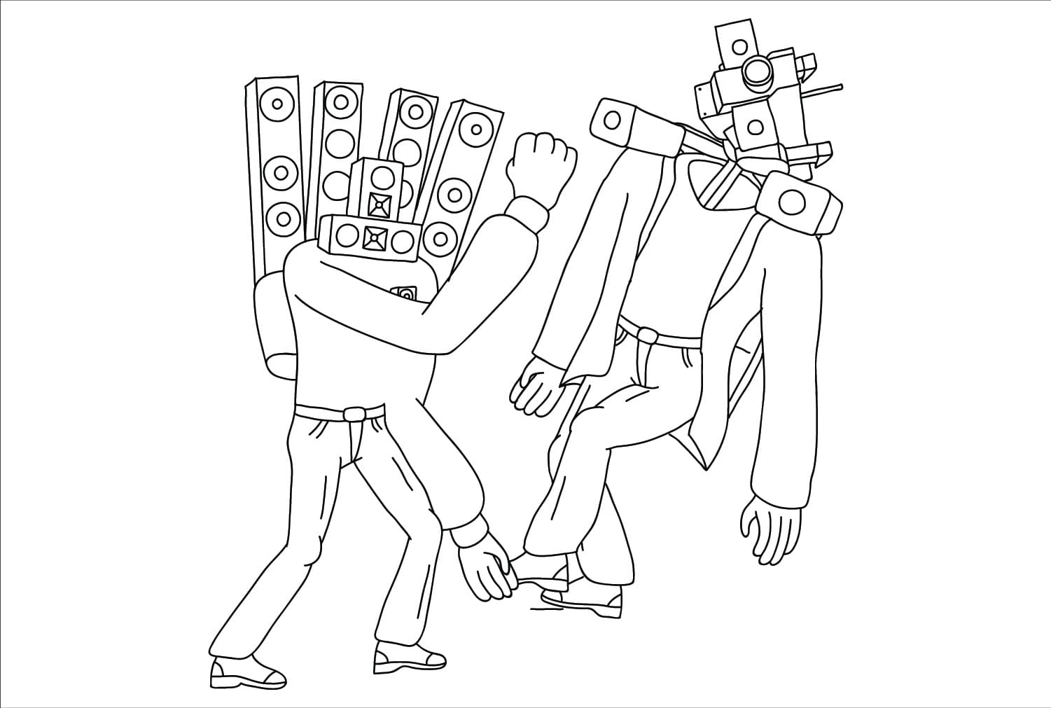 Çizmek Titan Cameraman basit Boyama Sayfası