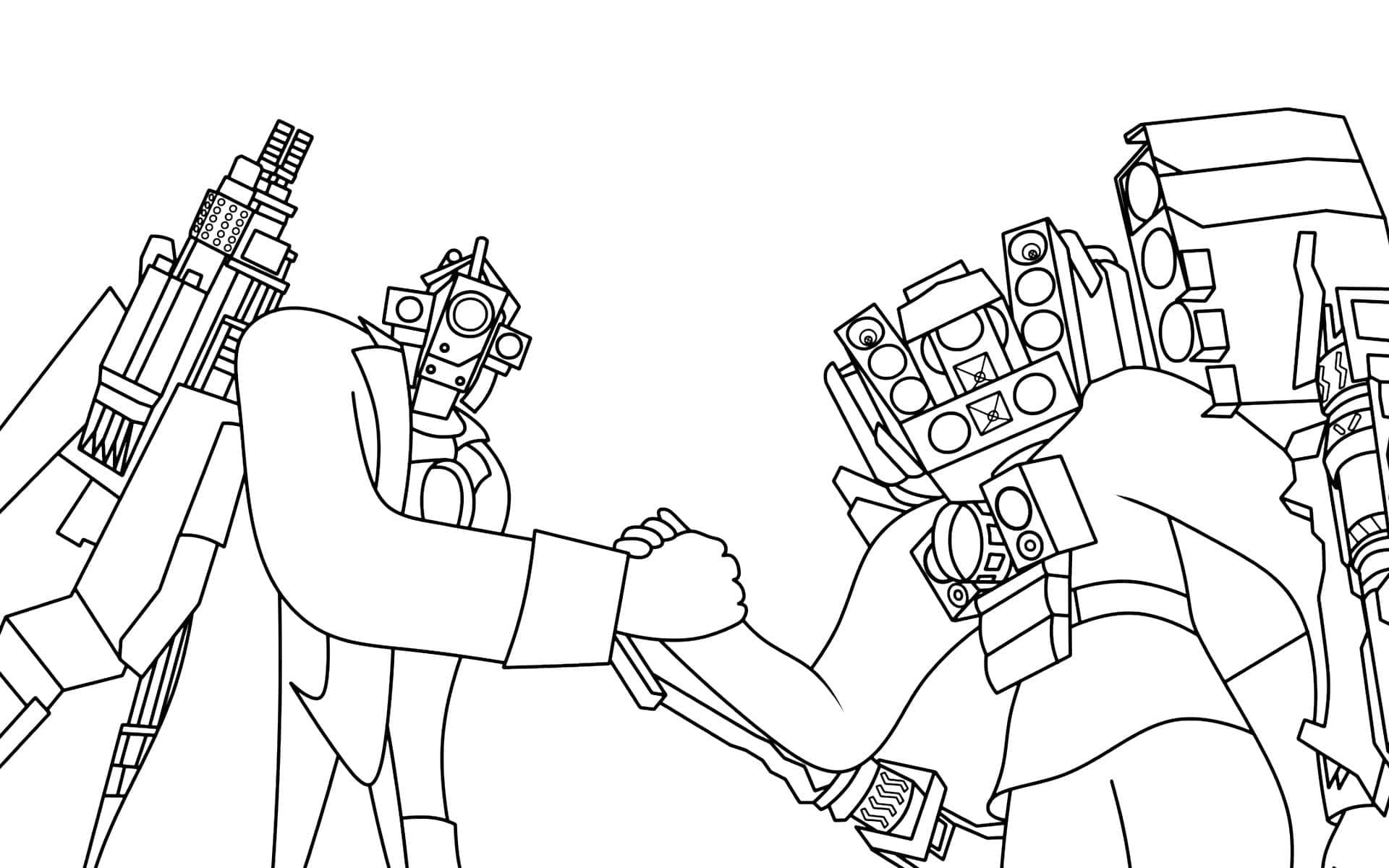 Çizmek Titan Cameraman çocuklar için kolay Boyama Sayfası