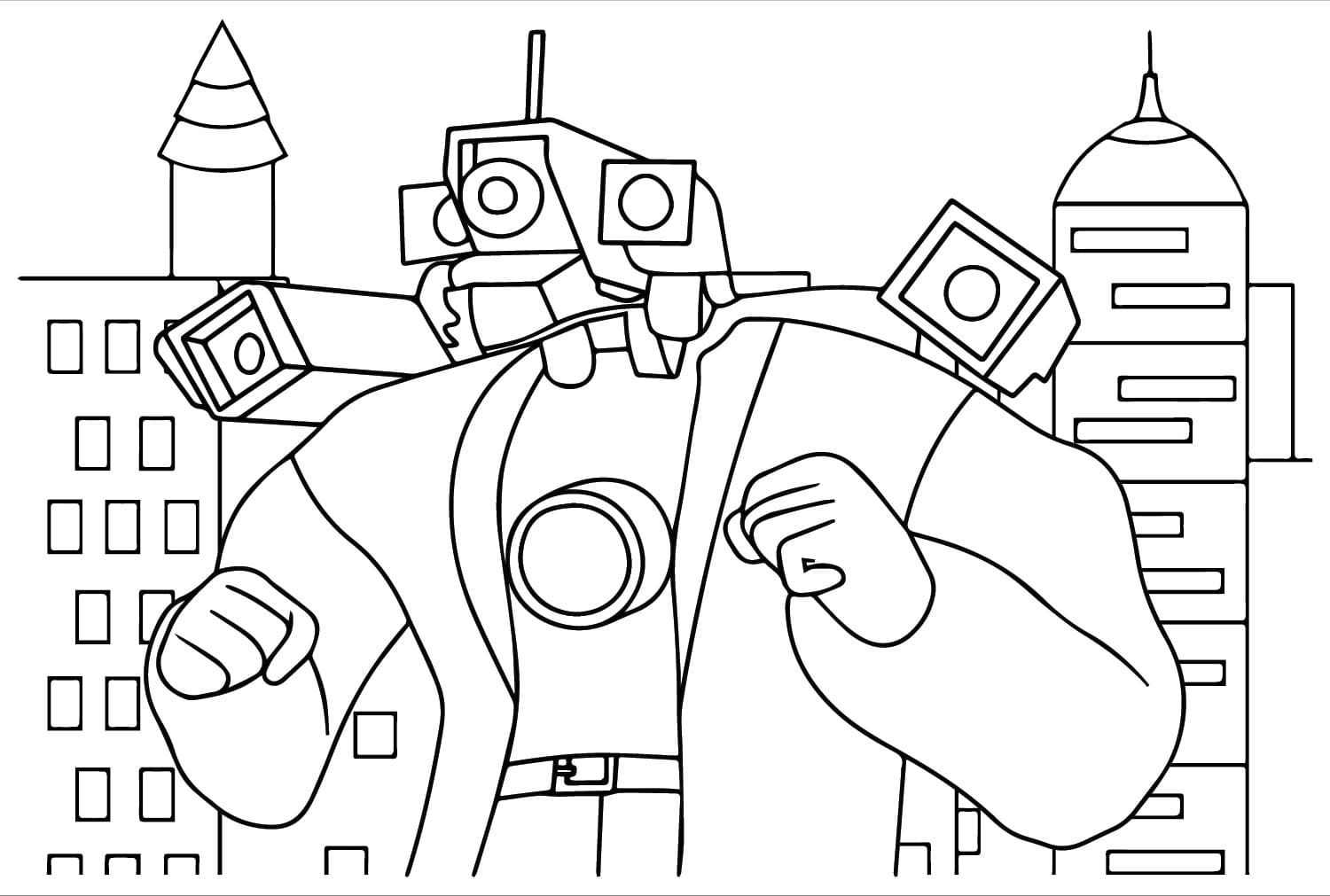 Çizmek Titan Cameraman çocuklar için ücretsiz Boyama Sayfası