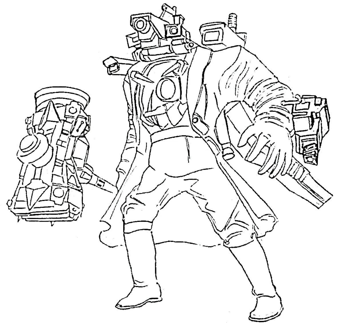 Çizmek Titan Cameraman çocuklar için yazdırılabilir Boyama Sayfası