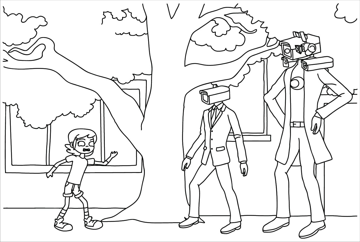 Çizmek Titan Cameraman temel Boyama Sayfası