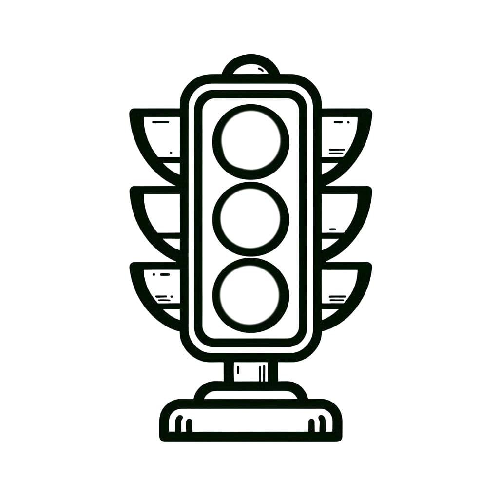 Çizmek Trafik ışıkları basit Boyama Sayfası