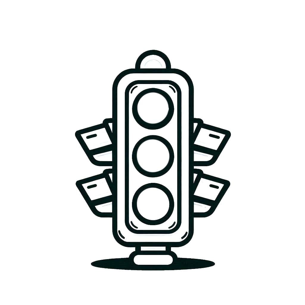 Çizmek Trafik ışıkları çocuklar için ücretsiz Boyama Sayfası