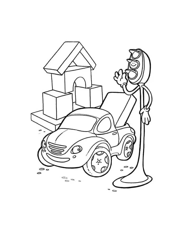 Çizmek Trafik ışıkları çocuklarda Kolay Boyama Sayfası