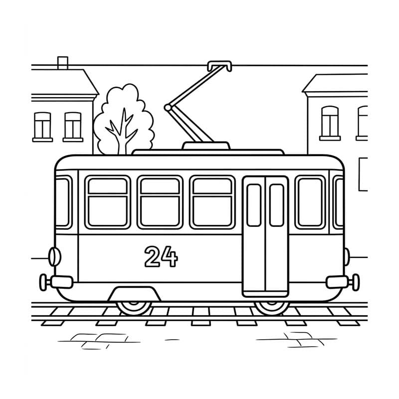 Çizmek Tramvay Temel Boyama Sayfası