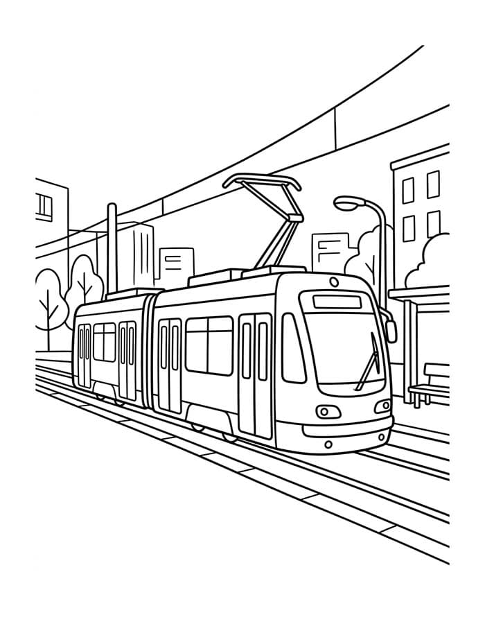 Çizmek Tramvay ücretsiz yazdırılabilir Boyama Sayfası
