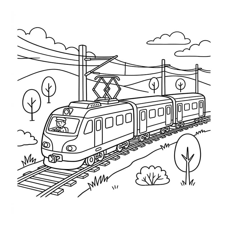 Çizmek Tramvay yazdırılabilir Boyama Sayfası
