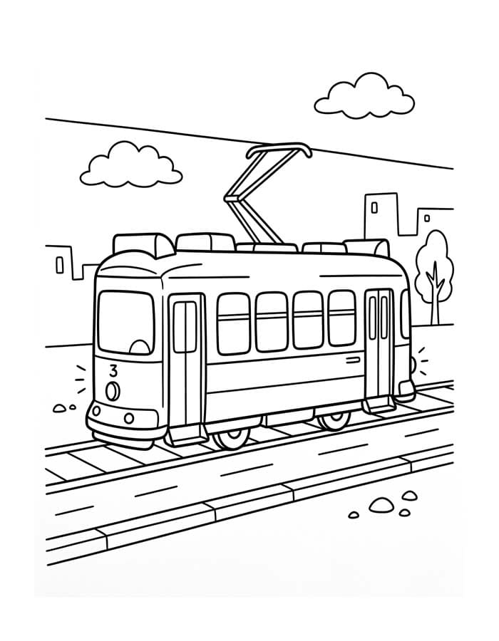 Çizmek Tramvay Boyama Sayfası