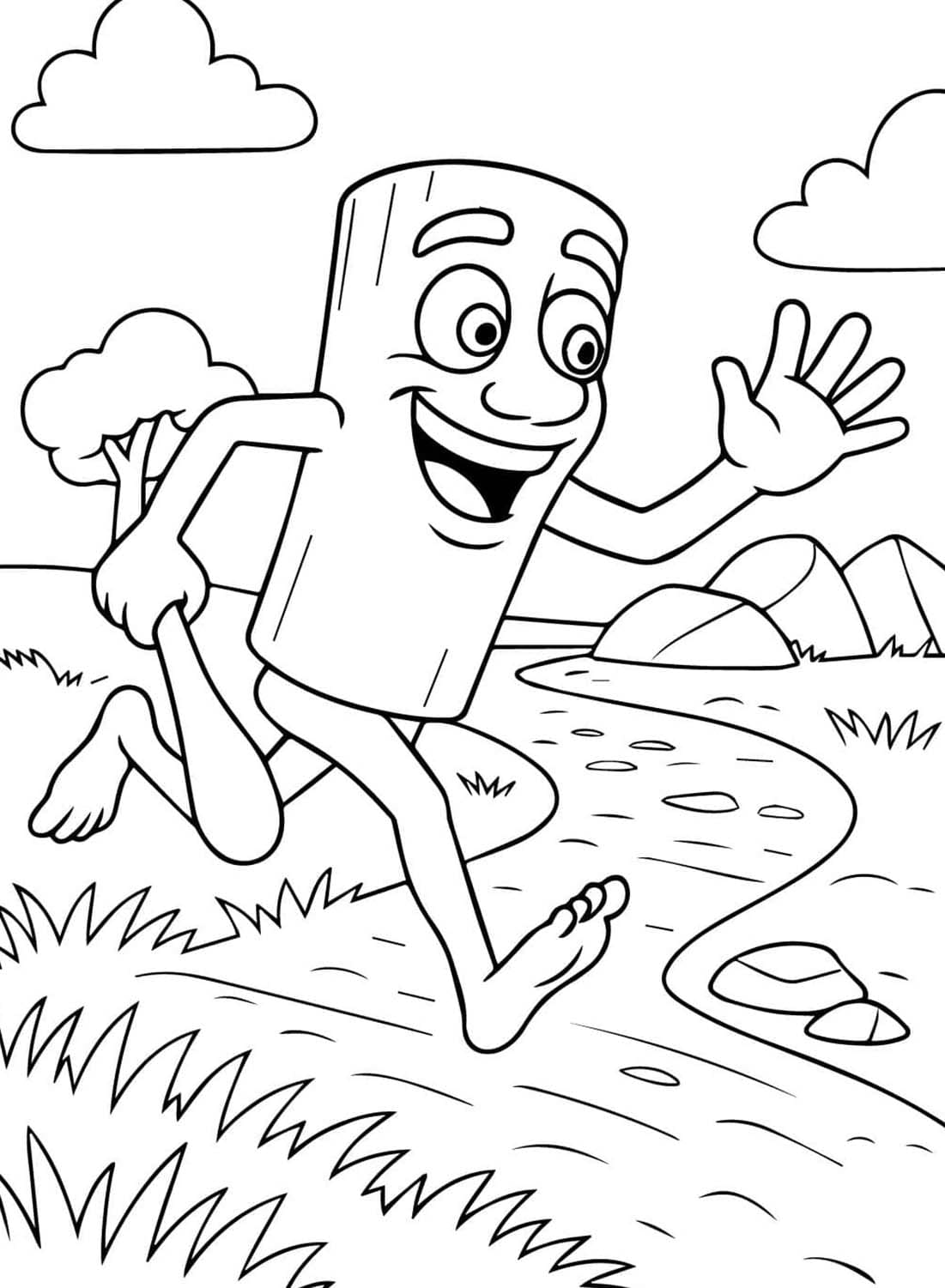 Çizmek Tung Tung Tung Sahur çocuklar için yazdırılabilir Boyama Sayfası