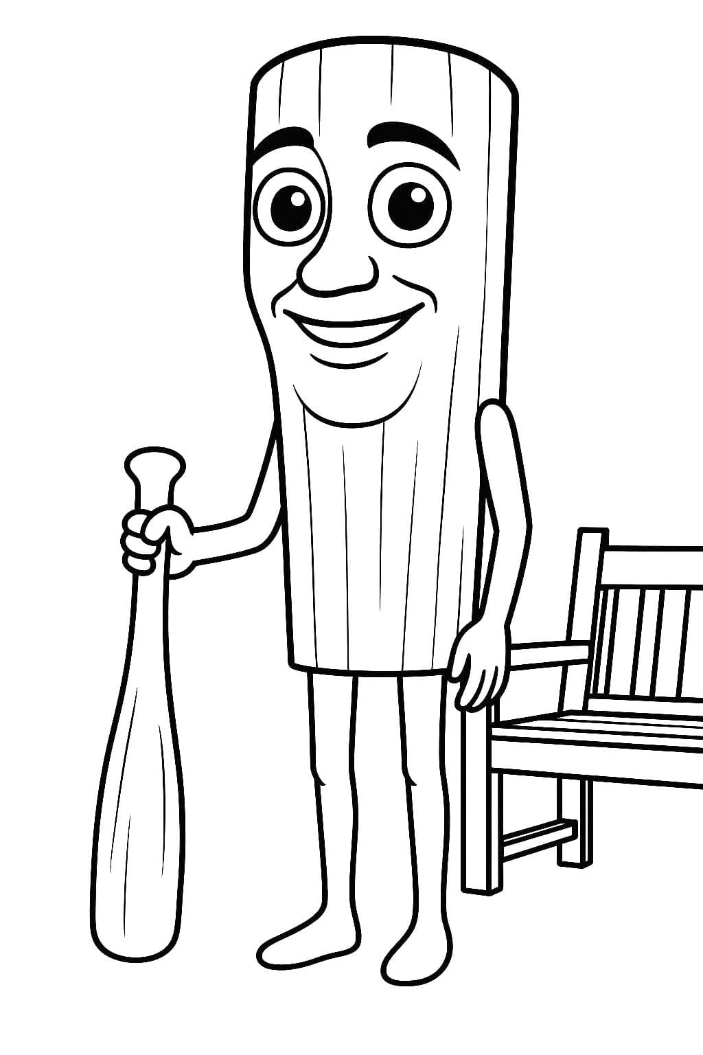 Çizmek Tung Tung Tung Sahur çocuklar için Boyama Sayfası