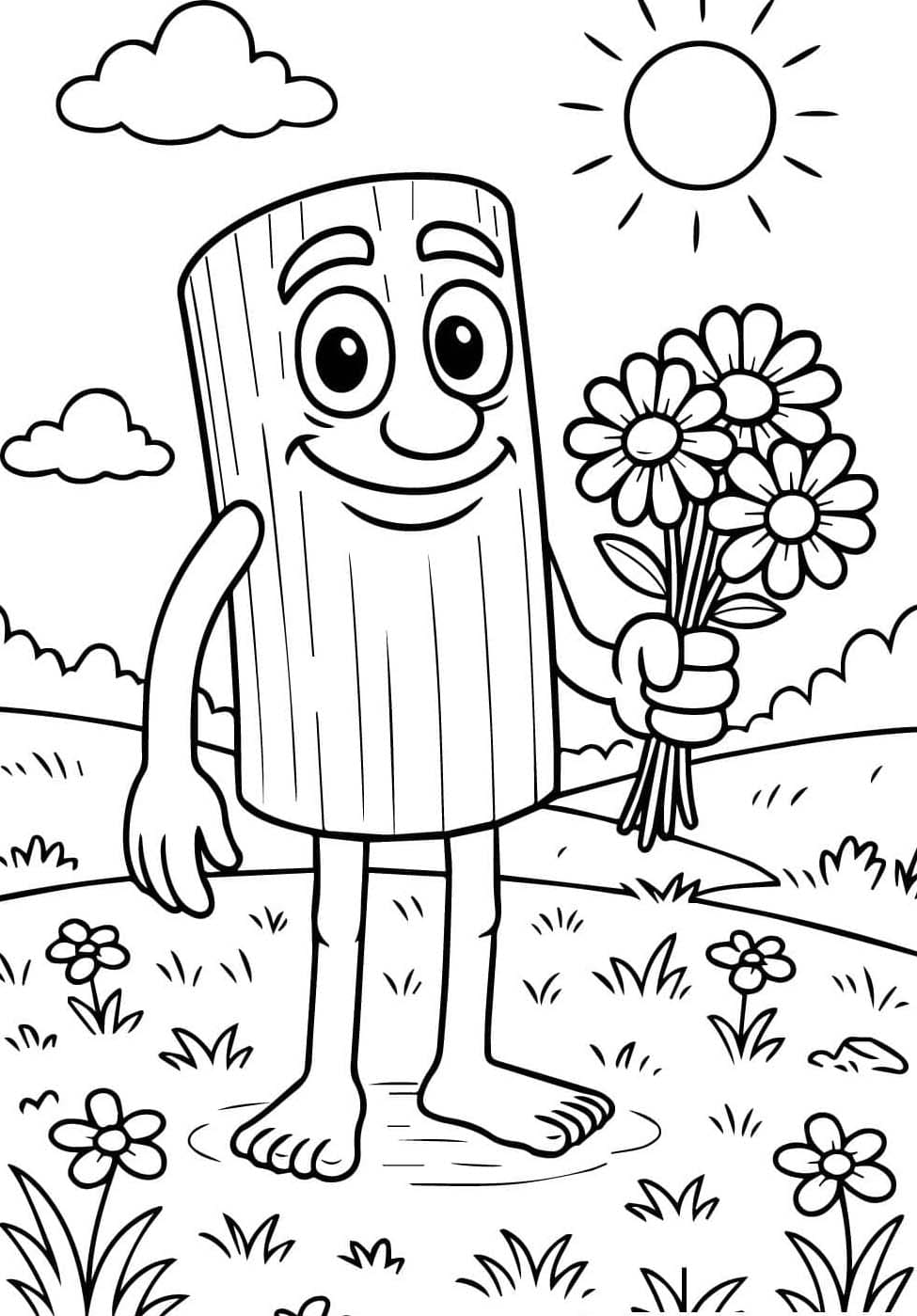 Çizmek Tung Tung Tung Sahur temel Boyama Sayfası