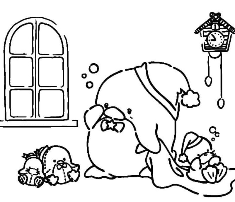 Çizmek Tuxedo Sam Kış Üzerine Boyama Sayfası