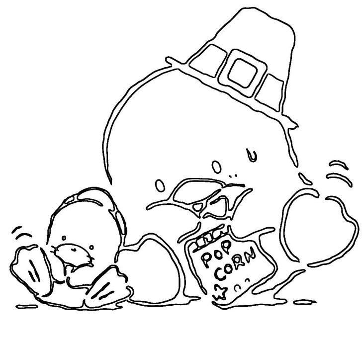 Çizmek Tuxedo Sam Şükran Günü'nde Boyama Sayfası