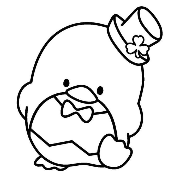 Çizmek Tuxedo Sam ile Silindir şapka Boyama Sayfası