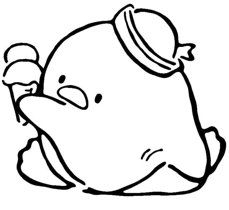 Çizmek Tuxedo Sam ve Dondurma Boyama Sayfası