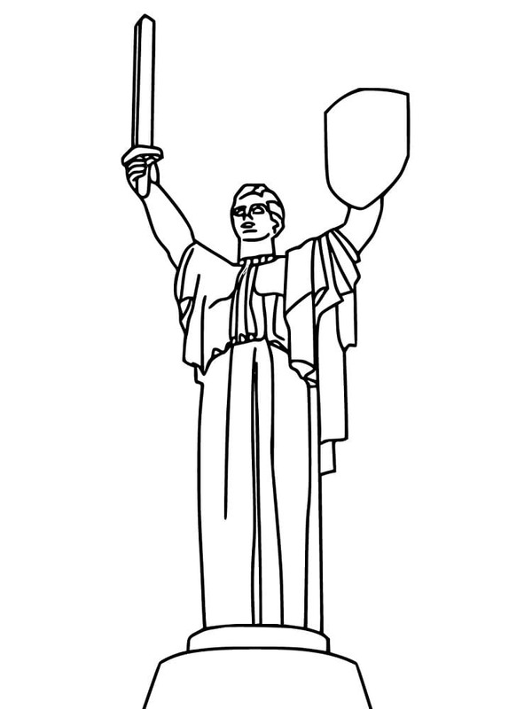 Çizmek Ukrayna çocuklar için Basit Boyama Sayfası