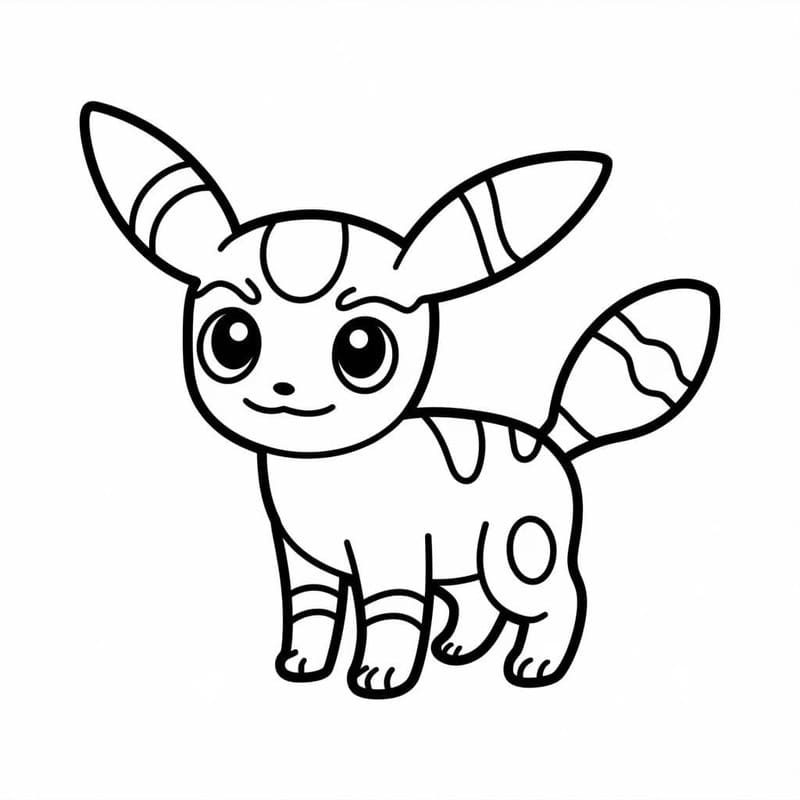 Çizmek Umbreon Yazdırılabilir Boyama Sayfası