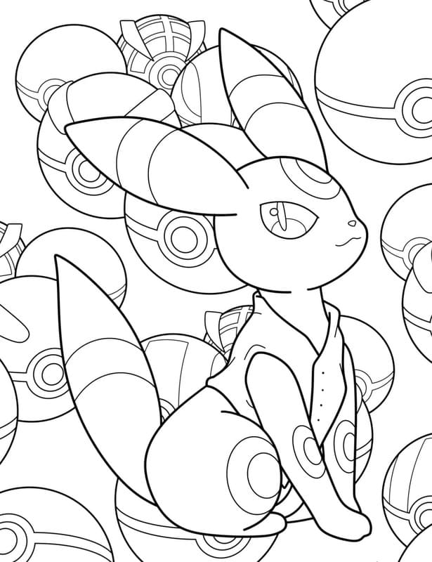 Çizmek Umbreon çocuklar için kolay Boyama Sayfası