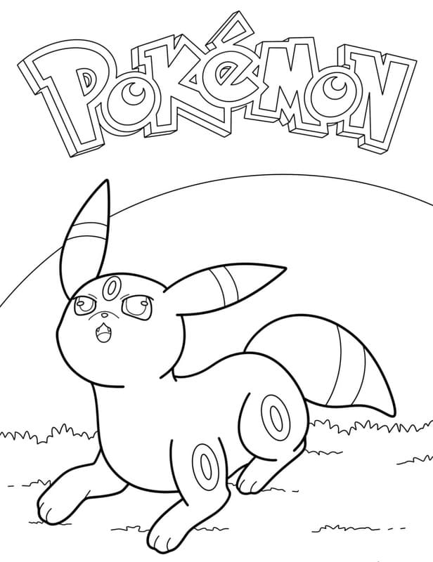 Çizmek Umbreon çocuklar için temel Boyama Sayfası