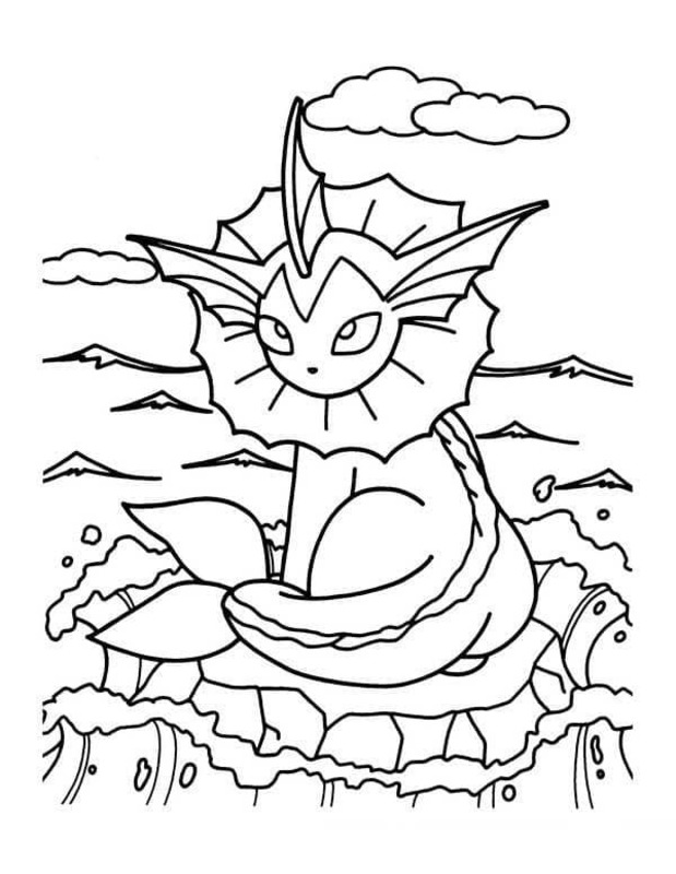 Çizmek Vaporeon kolay Boyama Sayfası