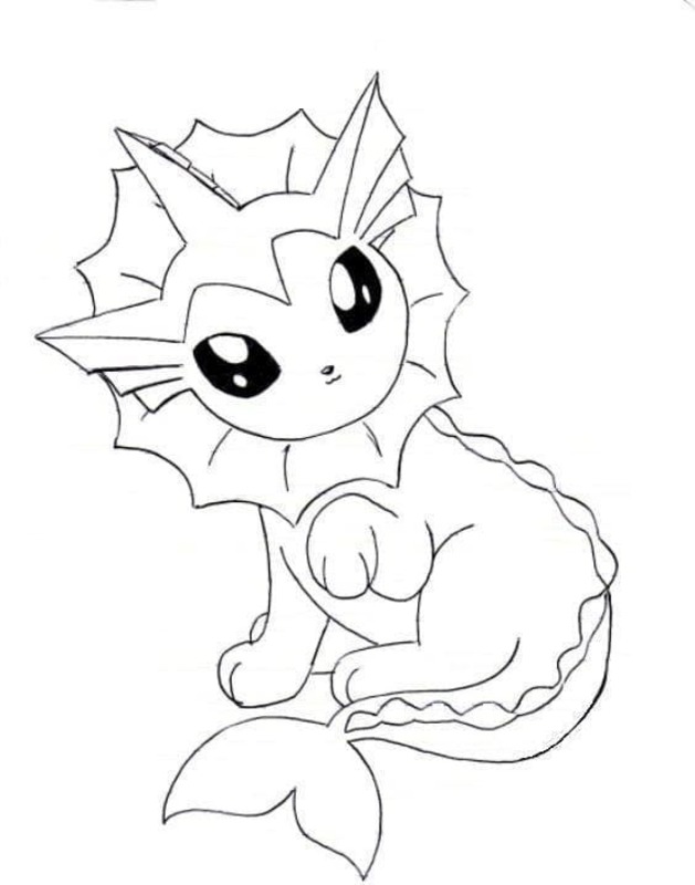 Çizmek Vaporeon ücretsiz yazdırılabilir Boyama Sayfası