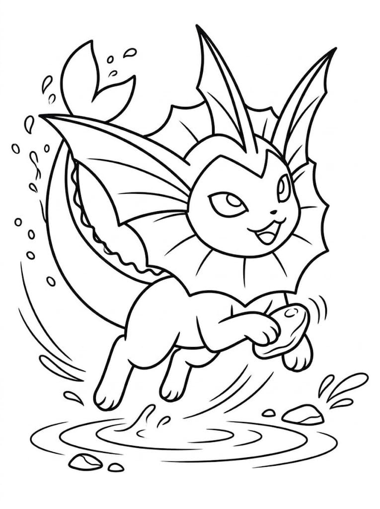 Çizmek Vaporeon yazdırılabilir Boyama Sayfası