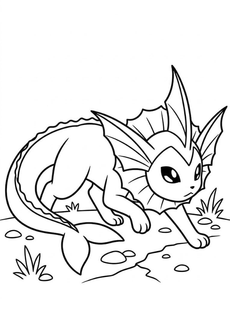 Çizmek Vaporeon Boyama Sayfası